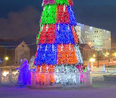Светодинамические ёлки во Владивостоке